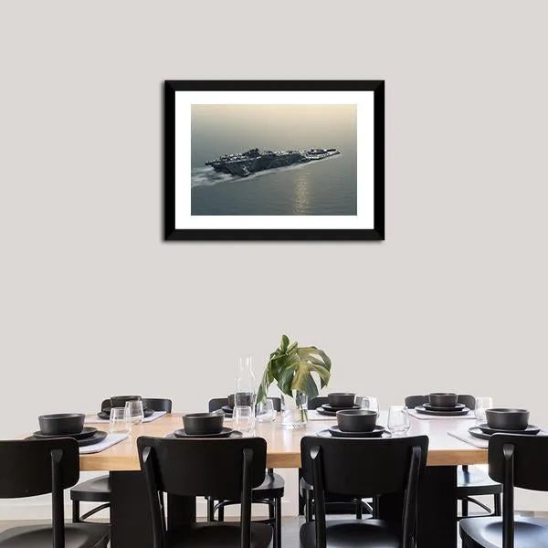 Battleship At Sea Canvas Wall Art