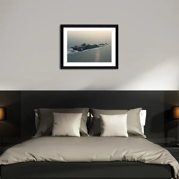 Battleship At Sea Canvas Wall Art