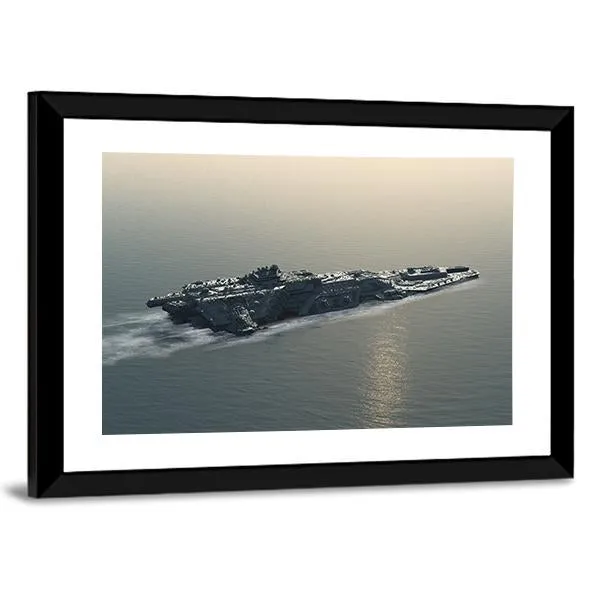 Battleship At Sea Canvas Wall Art