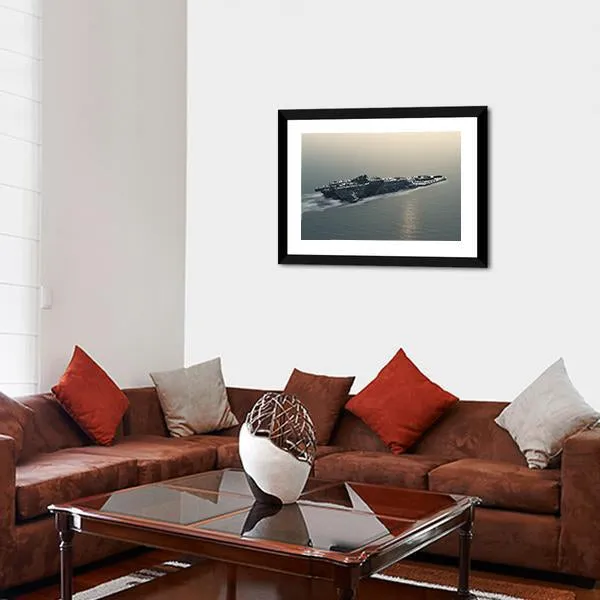 Battleship At Sea Canvas Wall Art