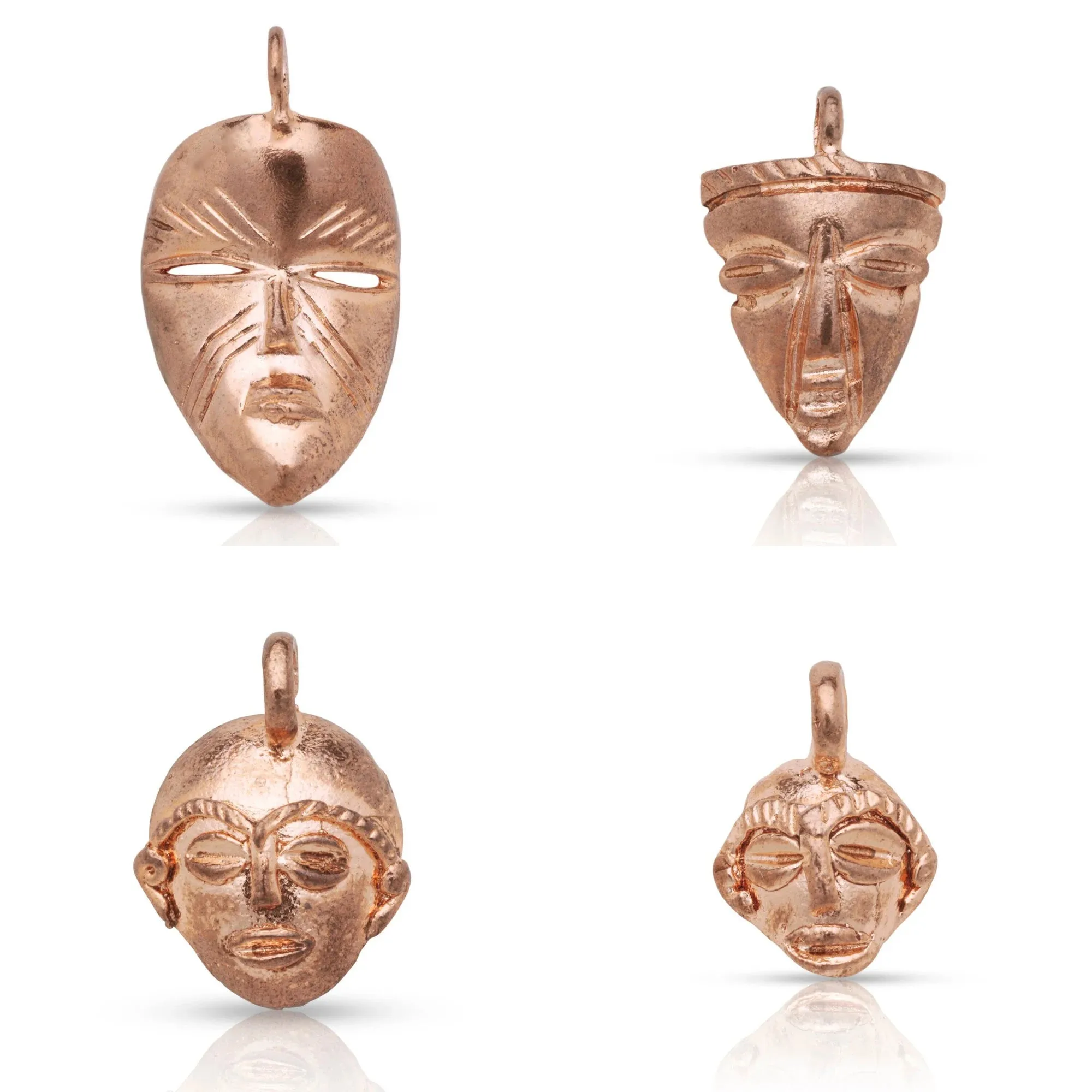 Better Jewelry Real Copper African Mask Pendant