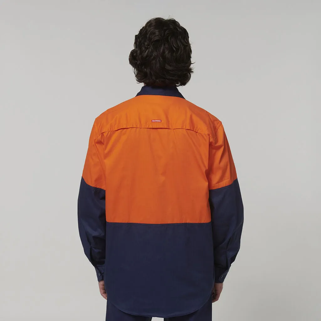 Core Hi-Vis Long Sleeve 2 Tone Vented Cotton Shirt - Y07950
