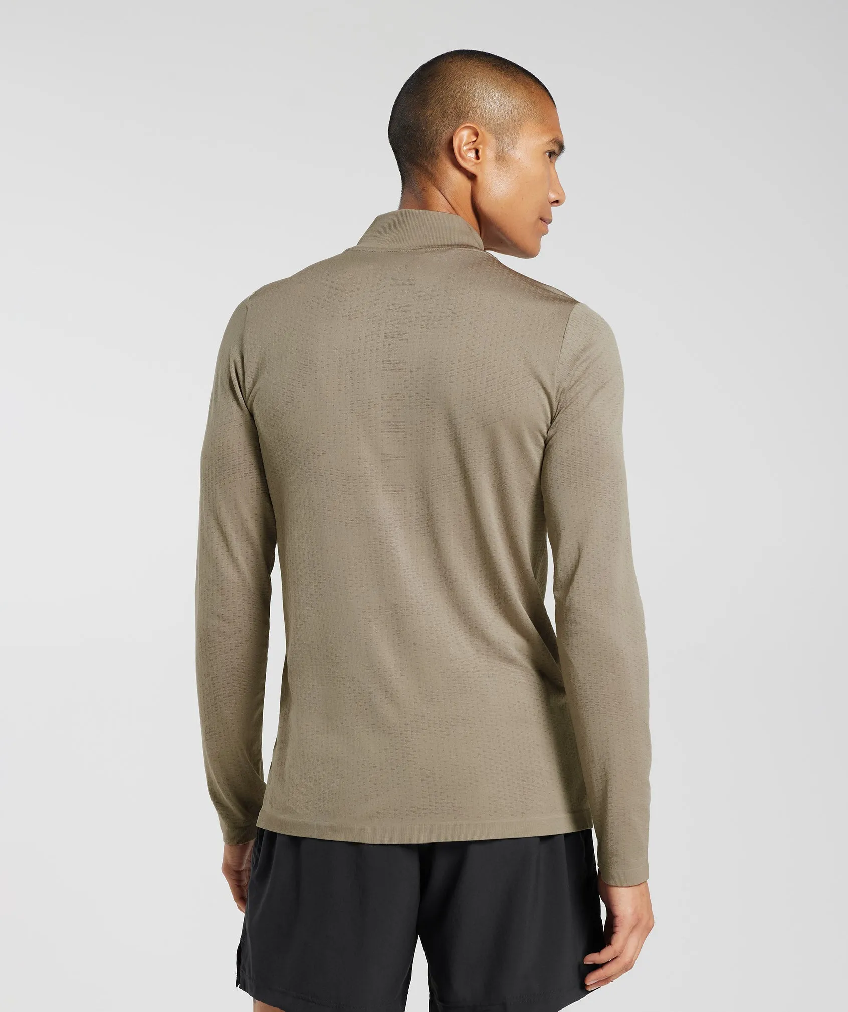 Gymshark Sport Seamless 1/4 Zip - Linen Brown/Camo Brown