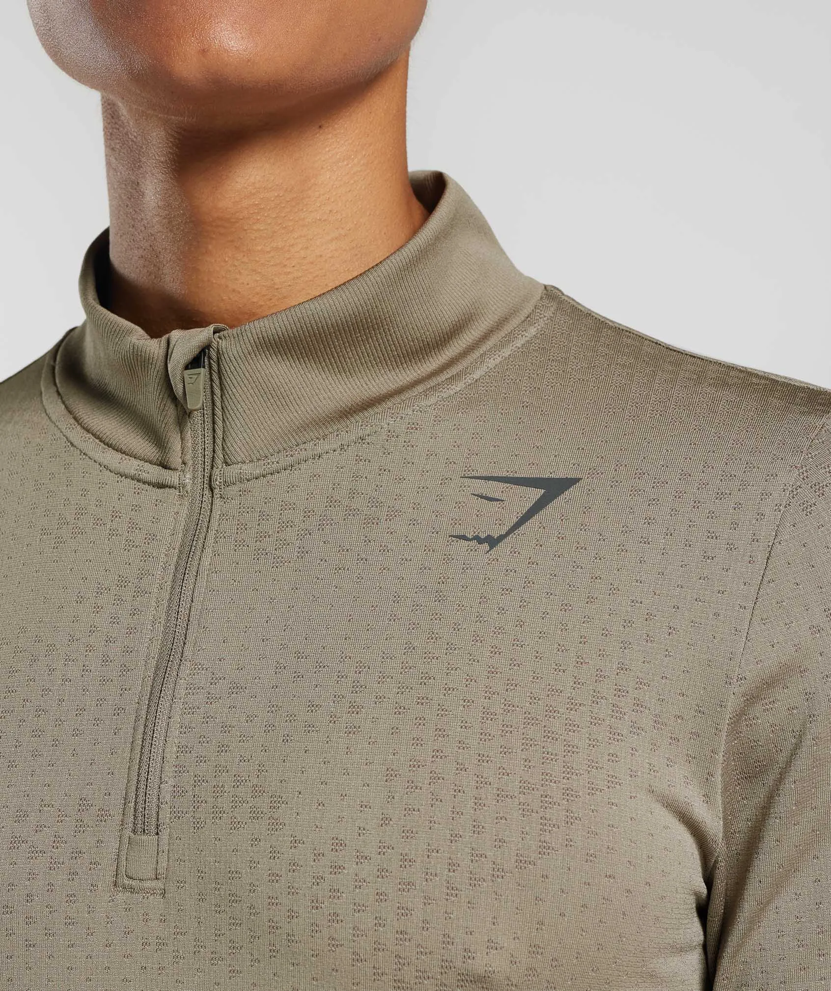 Gymshark Sport Seamless 1/4 Zip - Linen Brown/Camo Brown
