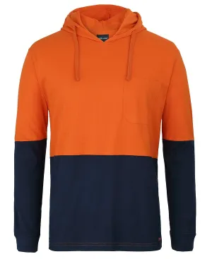 JB's Hi Vis Long Sleeve Cotton Tee with Hood - 6HCTL