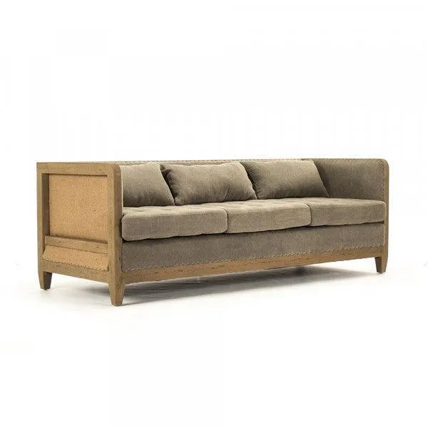Jute French Country Deconstructed Sofa