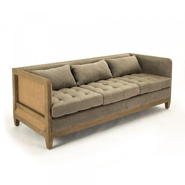 Jute French Country Deconstructed Sofa