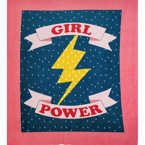 Lightning Bolt On Blue Printed Polar Fleece Design 15 - 1.28M Panel
