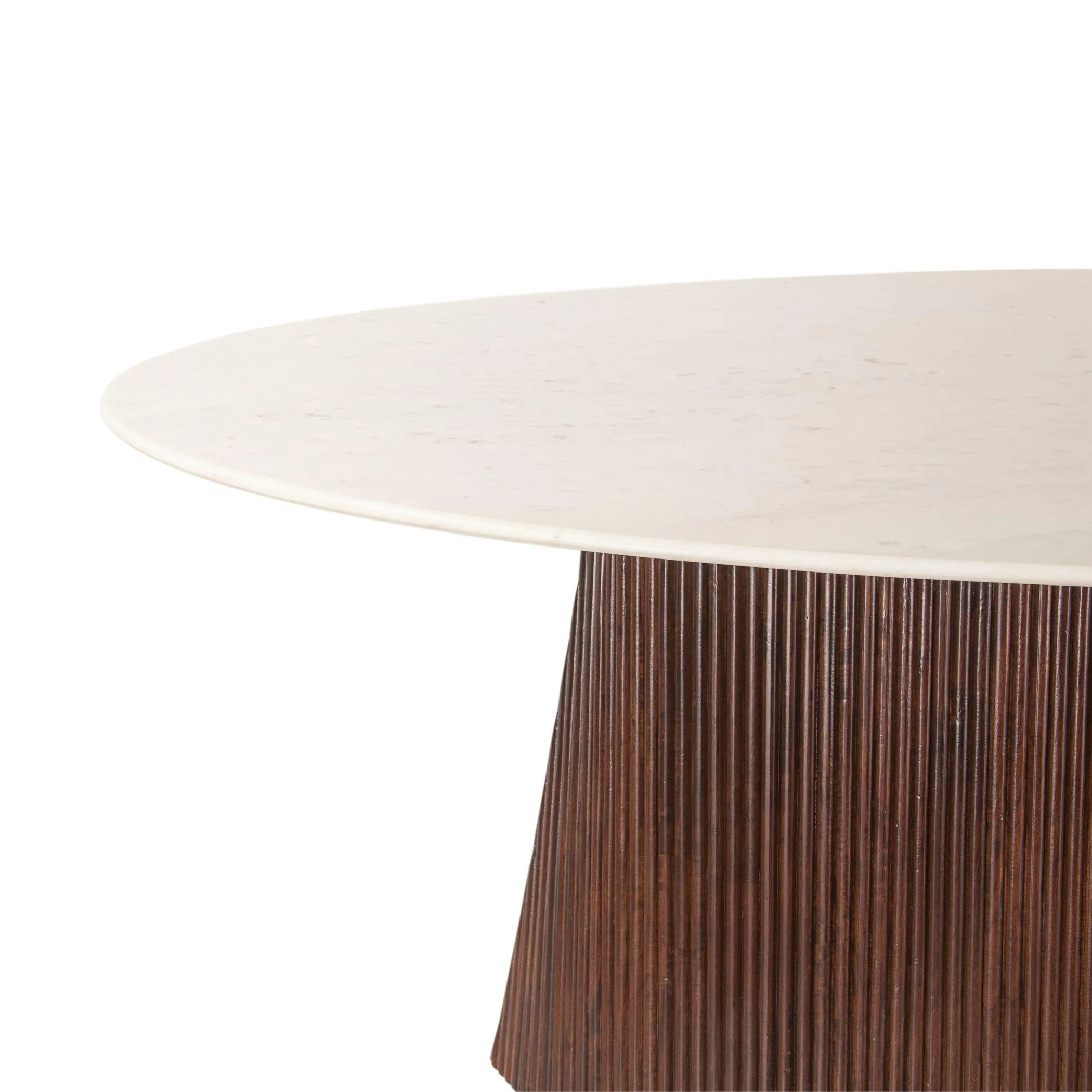 Mid Century Modern White Marble Dining Table