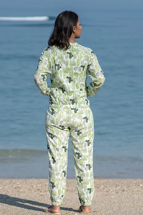 Okhai 'Floraison' Pure Cotton Hand Block Printed Jogger pants