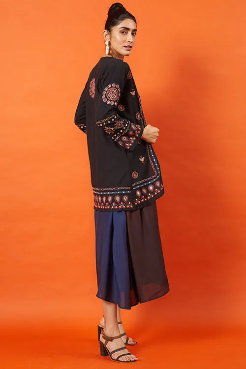 Okhai 'Maharani' Kutch Embroidered Pure Cotton Long Jacket