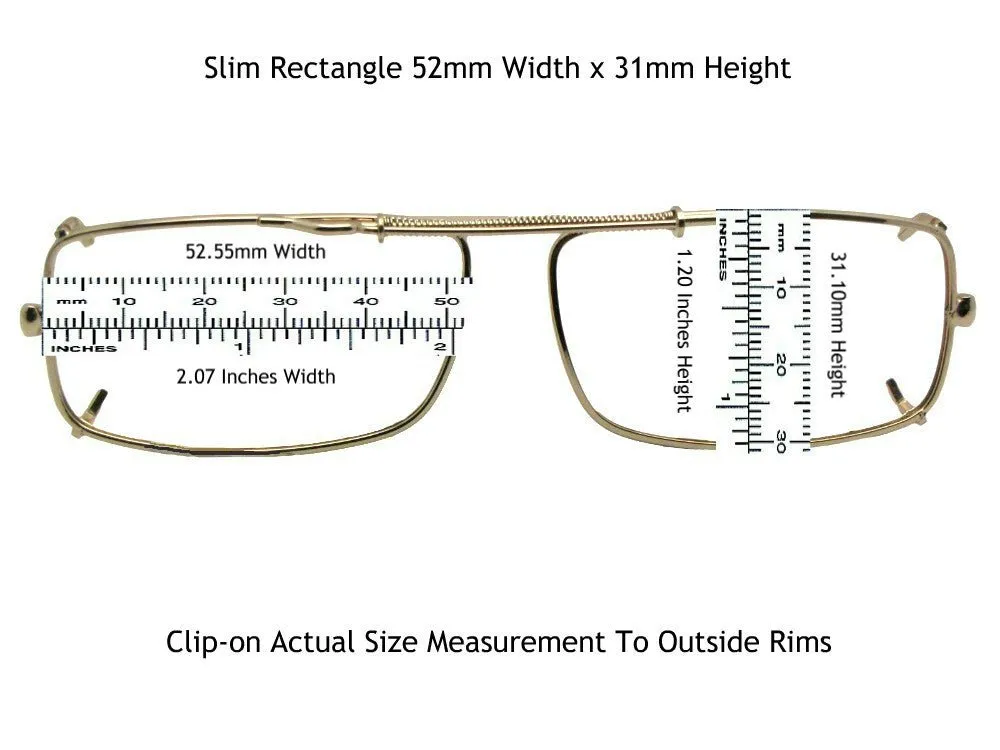 Slim Rectangle Shape Polarized Clip-on Sunglasses
