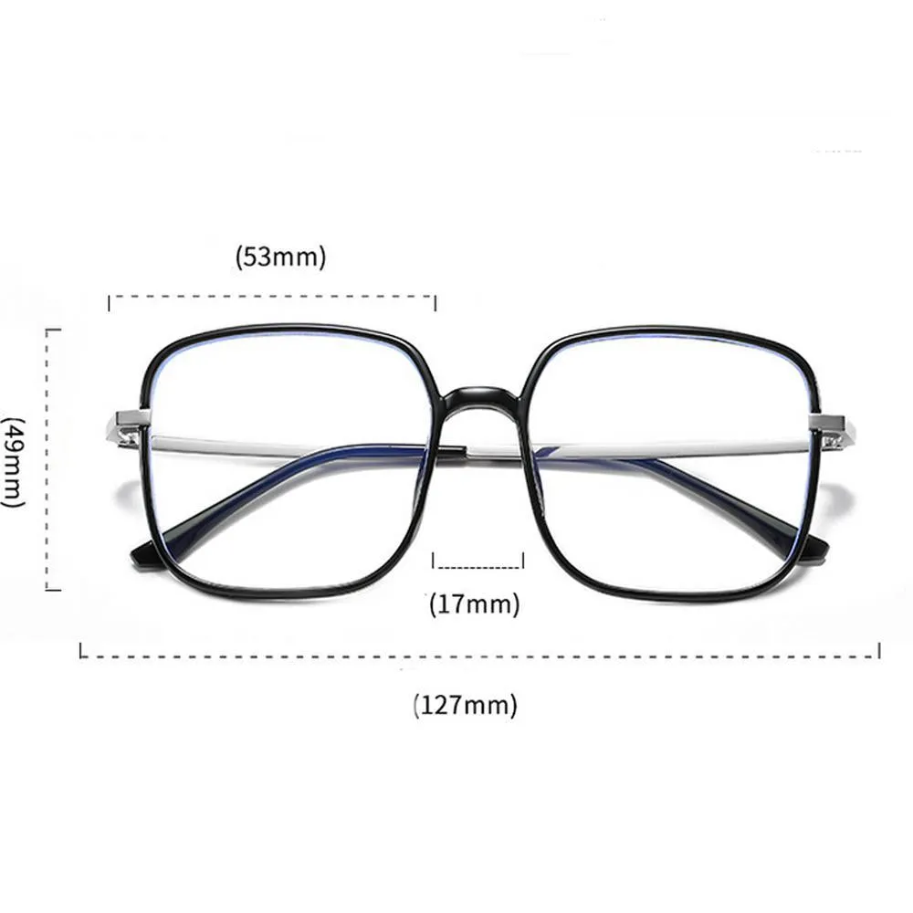 Star - Fashion Blue Light Blocking Computer Reading Gaming Glasses - Bright Black