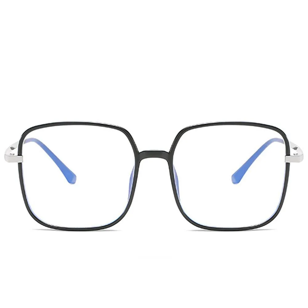 Star - Fashion Blue Light Blocking Computer Reading Gaming Glasses - Bright Black