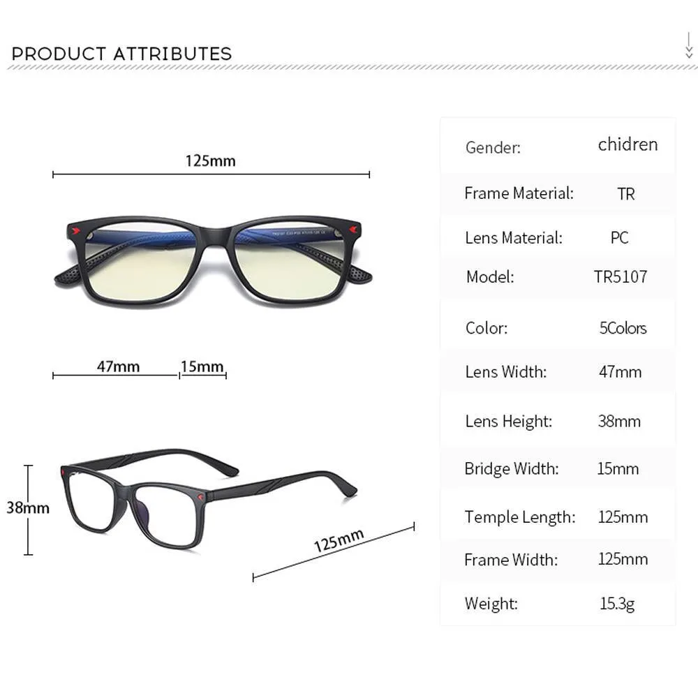 Wise - (Age 7-12)Children Blue Light Blocking Computer Reading Gaming Glasses - Sand Black Yellow